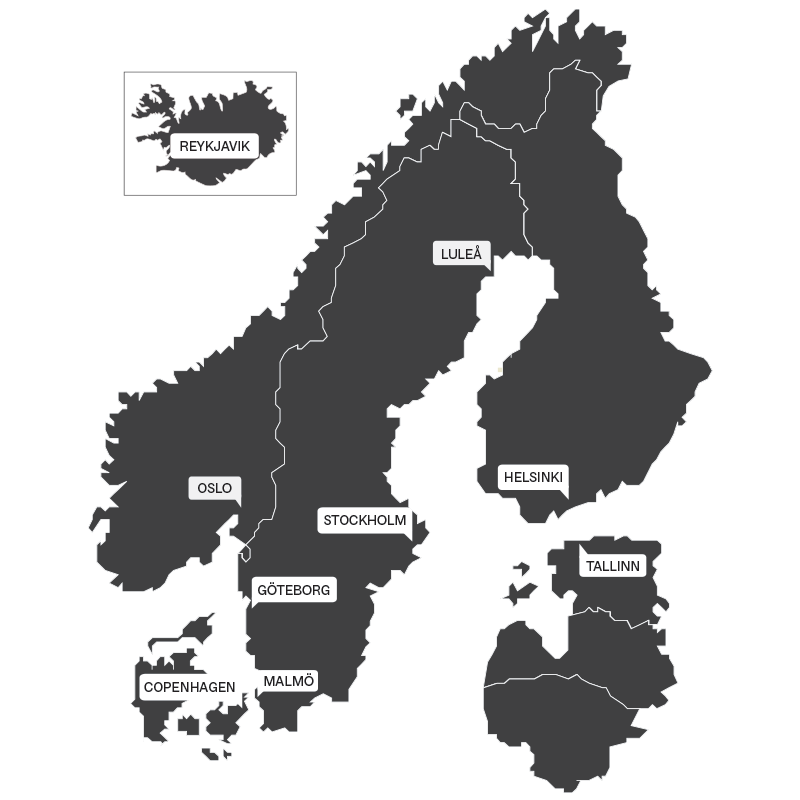 REYKJAVIKMALMÖOSLOCOPENHAGENGÖTEBORGSTOCKHOLMTALLINNHELSINKILULEÅ